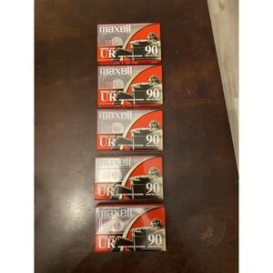 Maxell 90-Minute Blank Audio Cassette Tape High Bias, Sealed, Lot Of 5